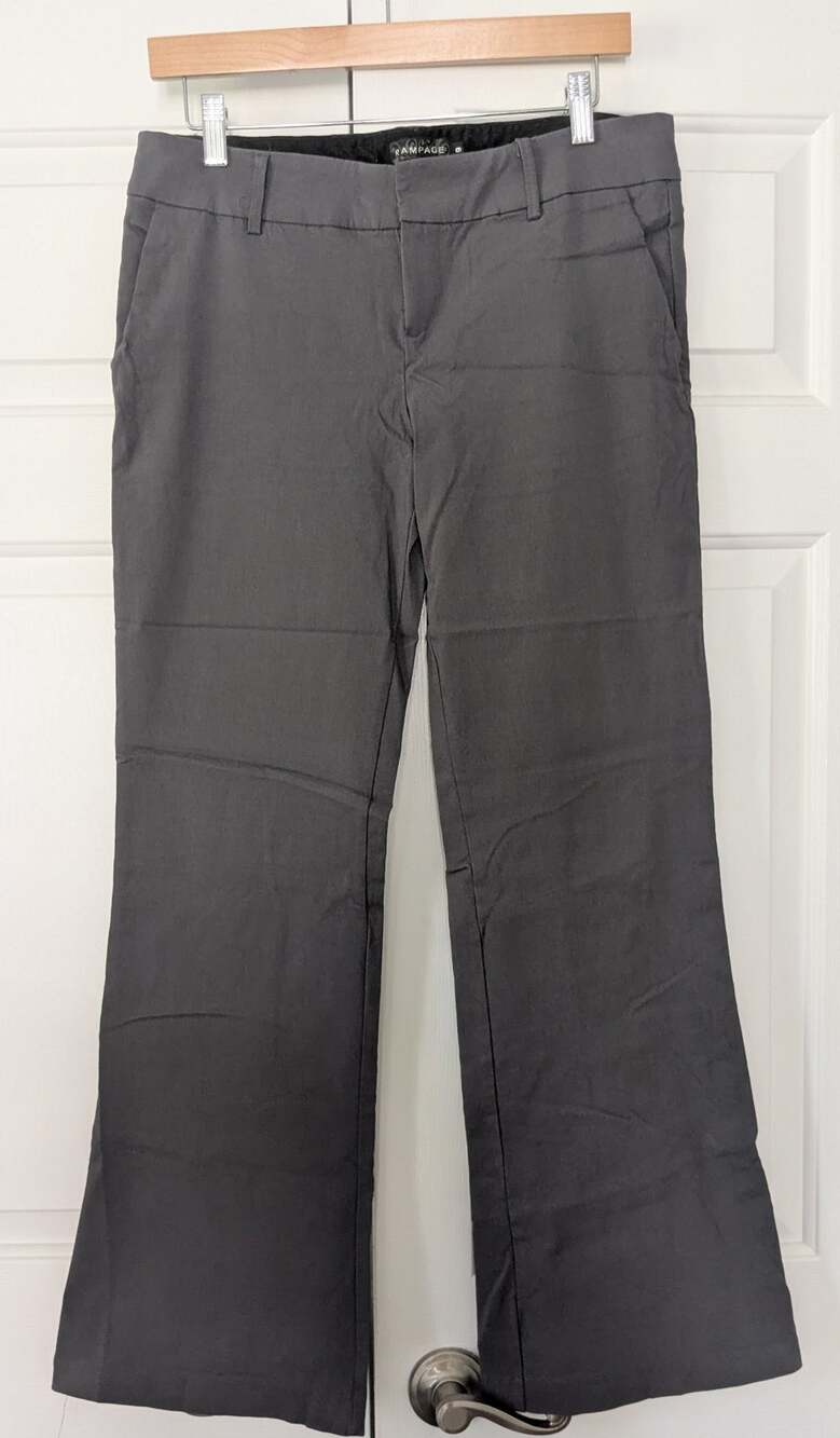 Rampage Y2K Grey Flare Nylon Blend Pants